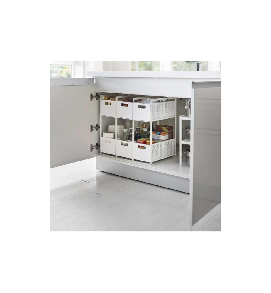 YAMAZAKI - Panier de rangement Tower Blanc