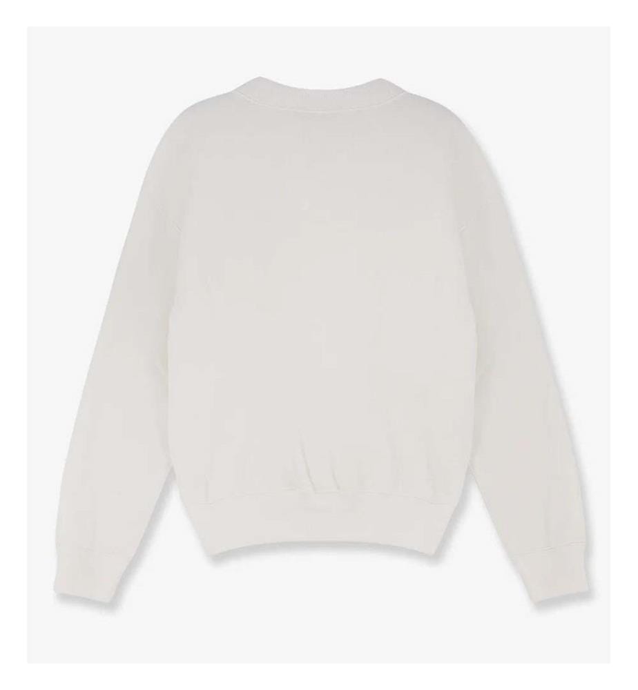 Sweatshirt aus Baumwollmischgewebe mit gesticktem Logo auf der Vorderseite - Weiss
