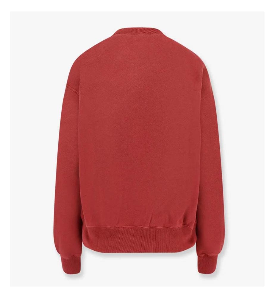 Sweatshirt aus Baumwollmischgewebe mit gesticktem Logo auf der Vorderseite - Rot