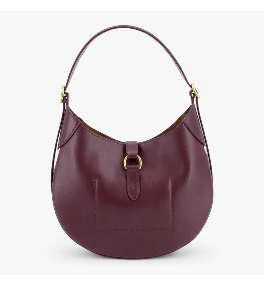 Hobo-Tasche aus Leder - Bordeauxrot