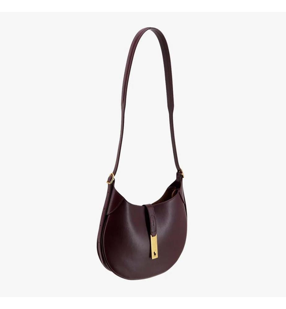 Hobo-Tasche aus Leder - Bordeauxrot
