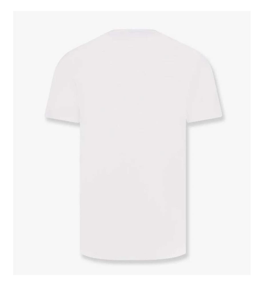 Baumwoll-T-Shirt mit Logo-Stickerei - Weiss