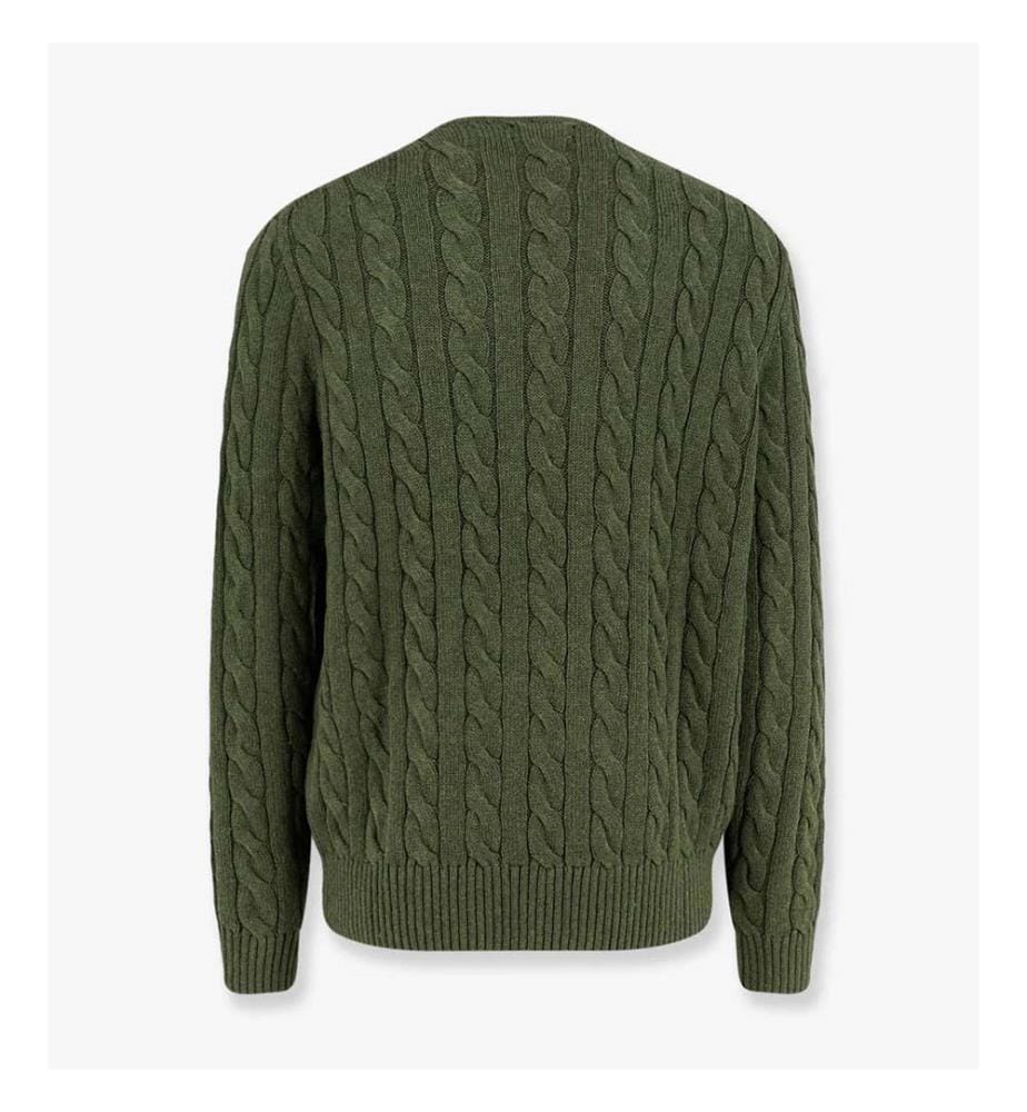 Pull en Coton avec logo brodé sur le devant - Vert
