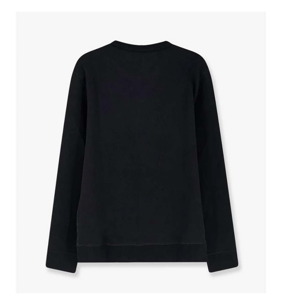 Sweatshirt aus Baumwollmischgewebe mit gesticktem Logo auf der Vorderseite - Schwarz