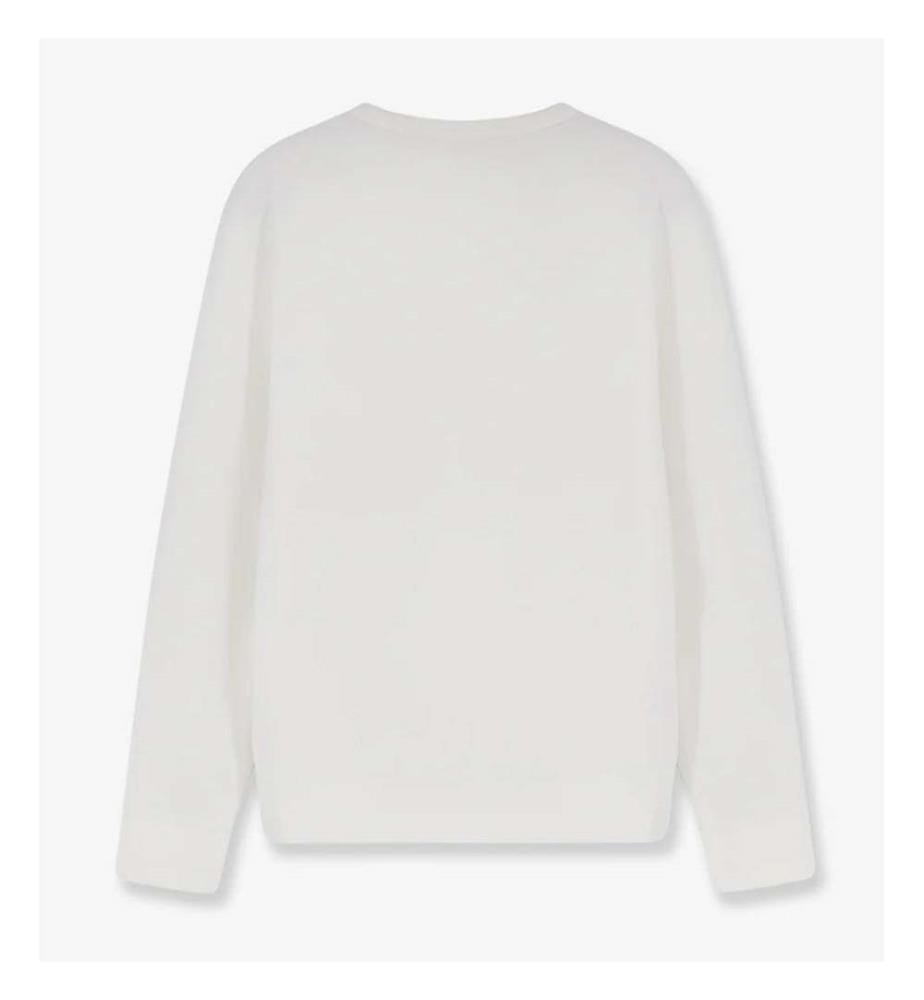 Sweatshirt aus Baumwollmischgewebe mit kultiger Stickerei - Weiss