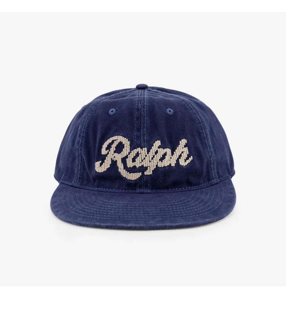 Jeans-Kappe mit Logo auf der Vorderseite - Blau