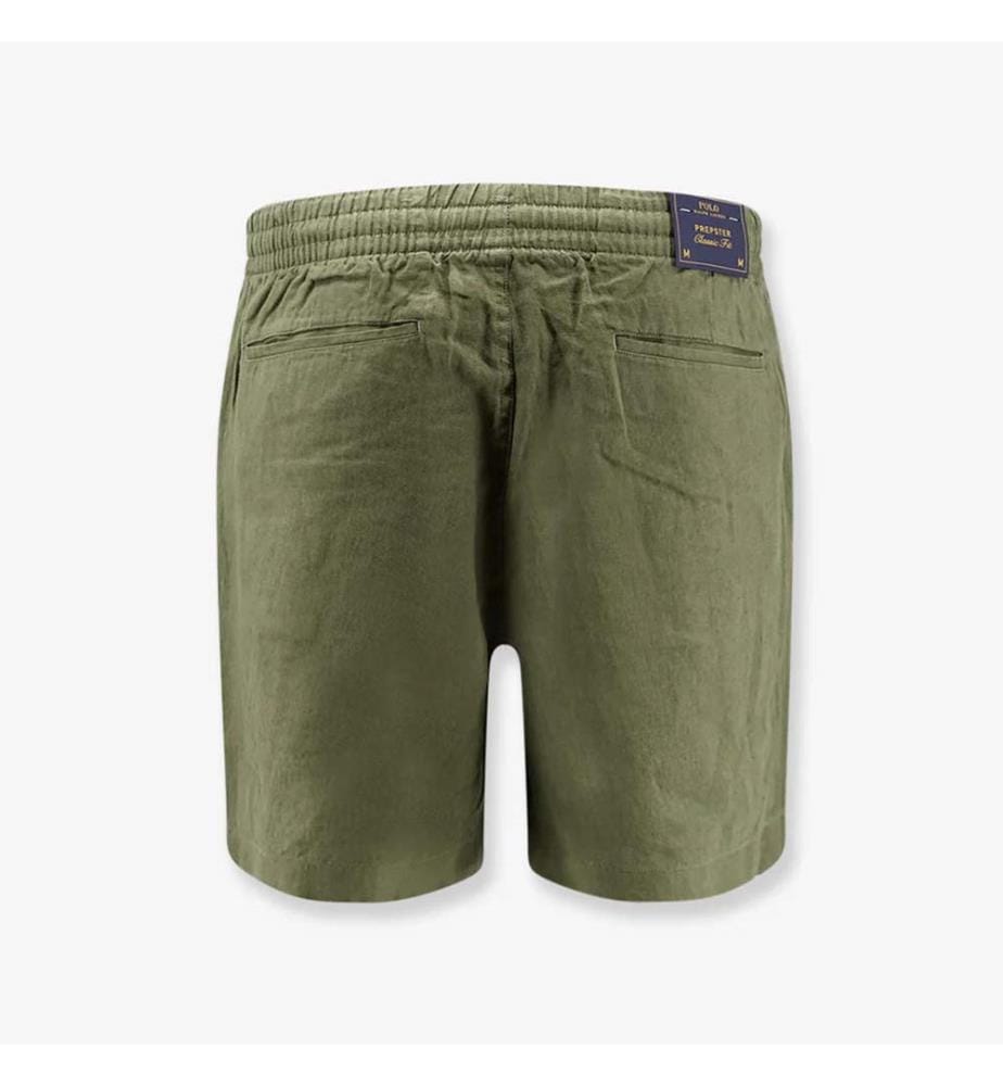 Linen Shorts with Embroidered Logo - Garden Trail