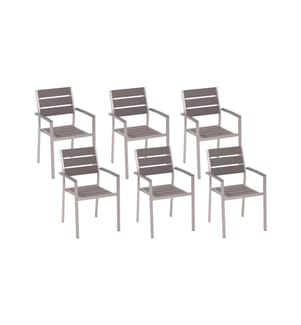 Gartenstuhl 6er Set VERNIO Grau