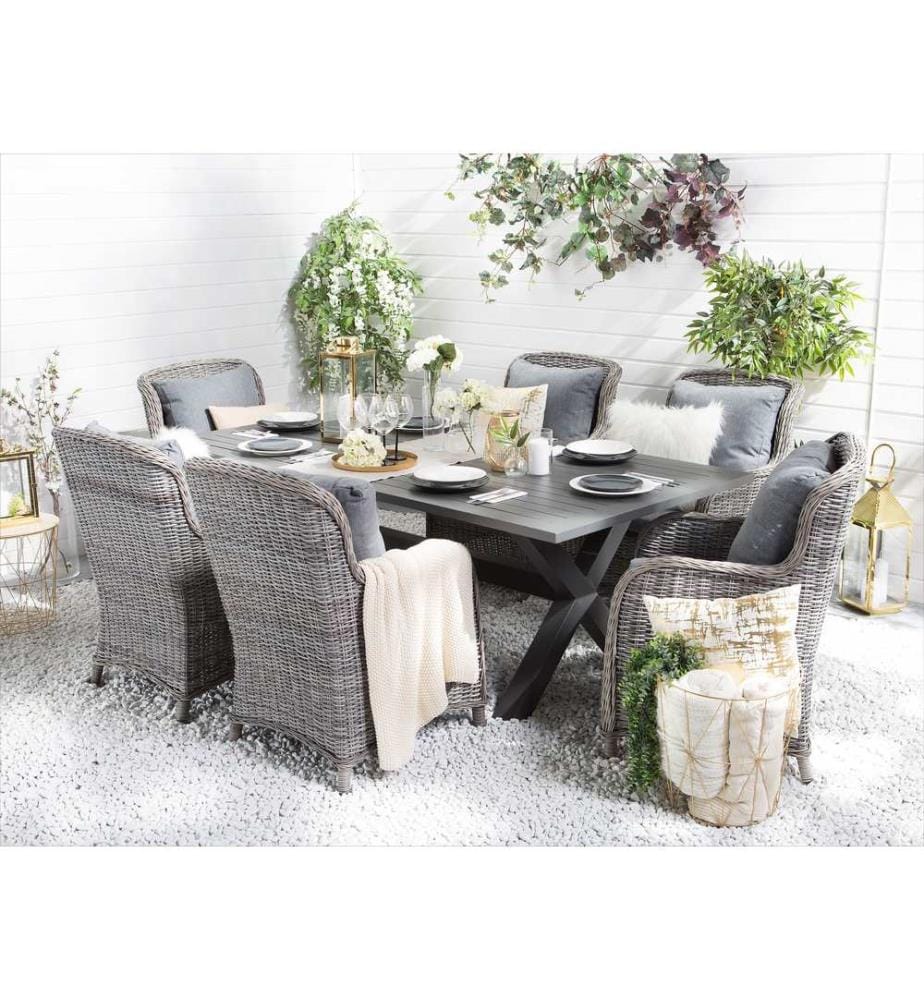 Gartentisch CASCAIS 200 cm 105 cm Metall Grau