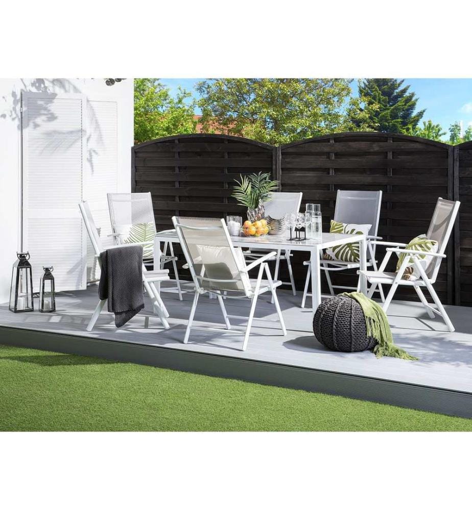 Gartenmöbel Set 6-Sitzer CATANIA Metall Grau