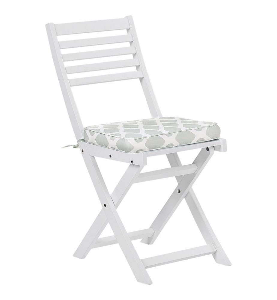 Bistro Set inkl. Kissen klappbar FIJI Akazienholz Weiss