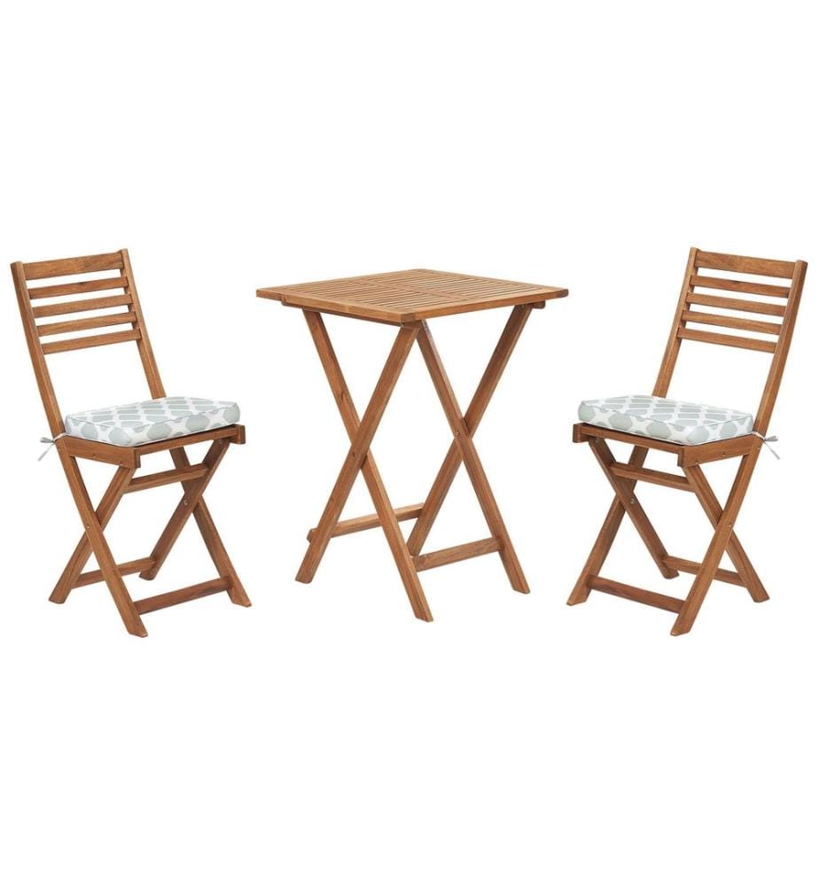 Bistro Set inkl. Kissen klappbar FIJI Akazienholz Mintgrün
