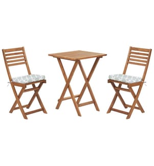 Bistro Set inkl. Kissen klappbar FIJI Akazienholz Mintgrün