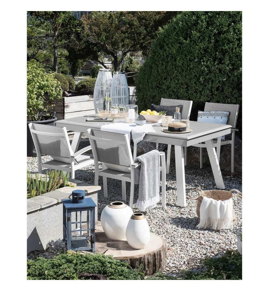 Gartenstuhl 4er Set PERETA Metall Grau