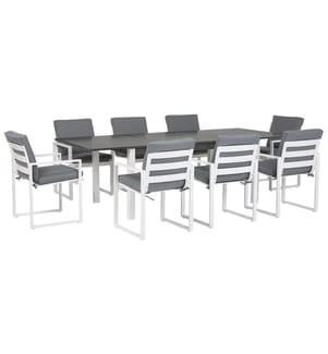 Gartenmöbel Set 8-Sitzer PANCOLE inkl. Kissen Metall Grau