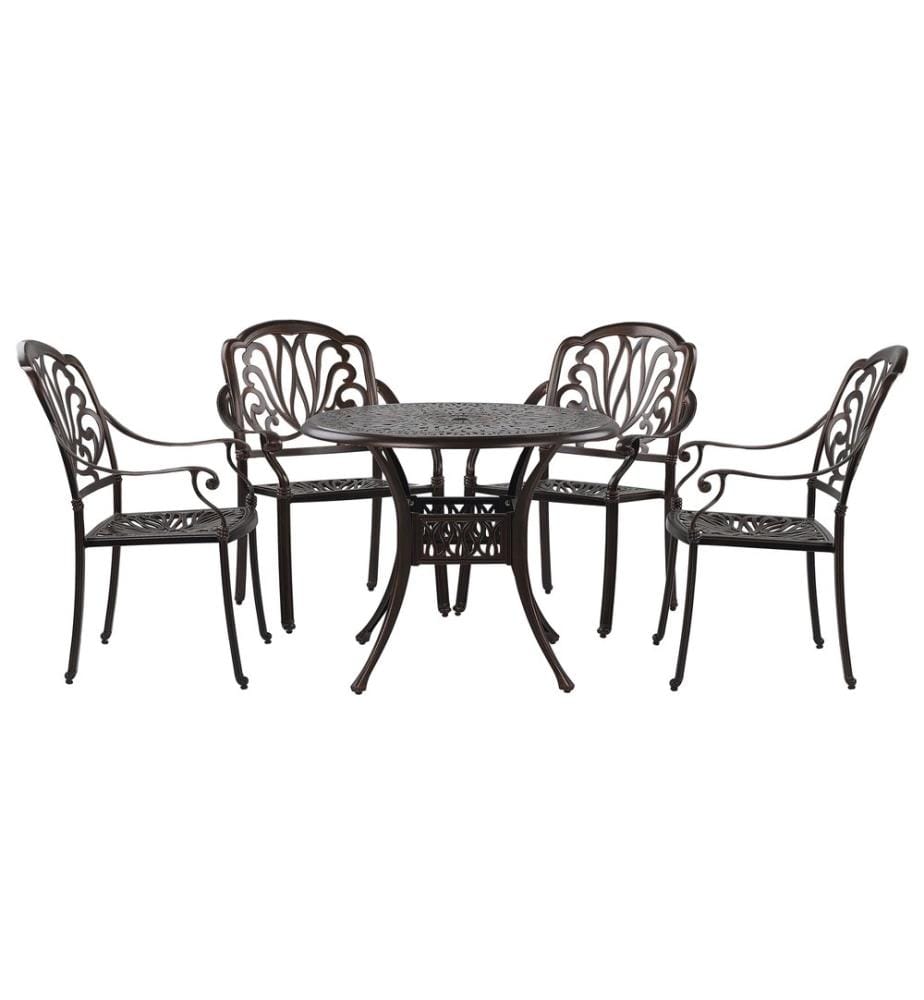 Gartenmöbel Set 4-Sitzer ANCONA inkl. Kissen Metall Dunkelbraun