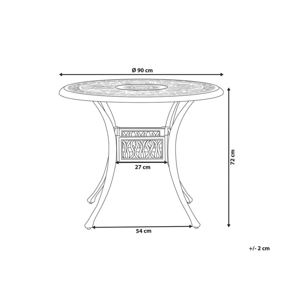 Gartentisch für 4 Personen ANCONA 90 cm 90 cm Metall Dunkelbraun