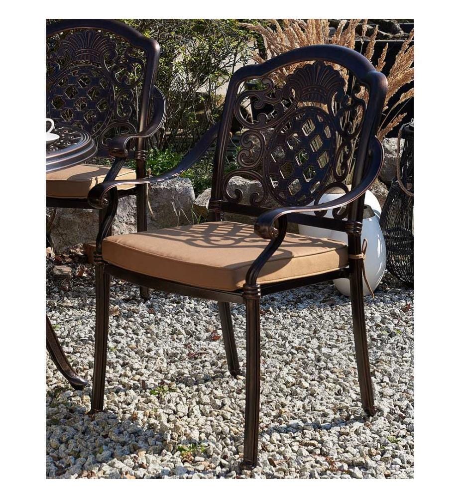 Set mit 4 Stühlen und Sitzkissen SALENTO Metall Dunkelbraun