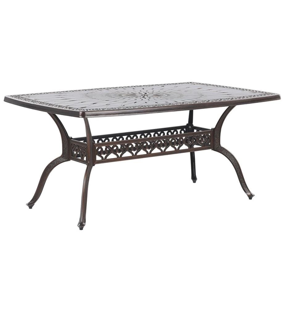 Gartentisch LIZZANO 165 cm 102 cm Metall Dunkelbraun