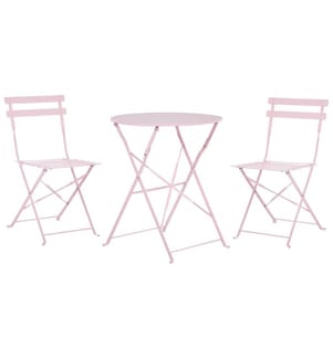 Bistro Set klappbar FIORI Metall Pastellrosa