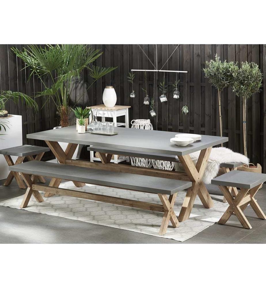 Gartentisch OLBIA 200 cm 100 cm Beton Grau