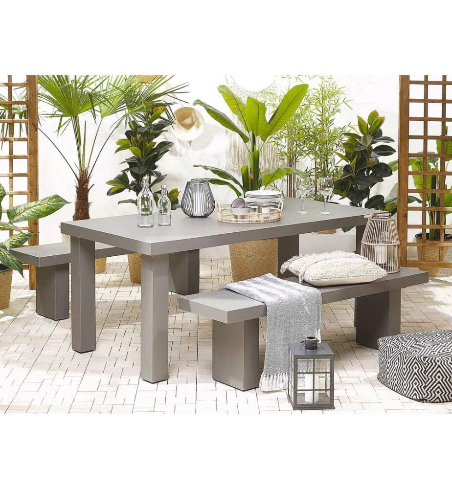 Gartentisch TARANTO 180 cm 90 cm Beton Grau
