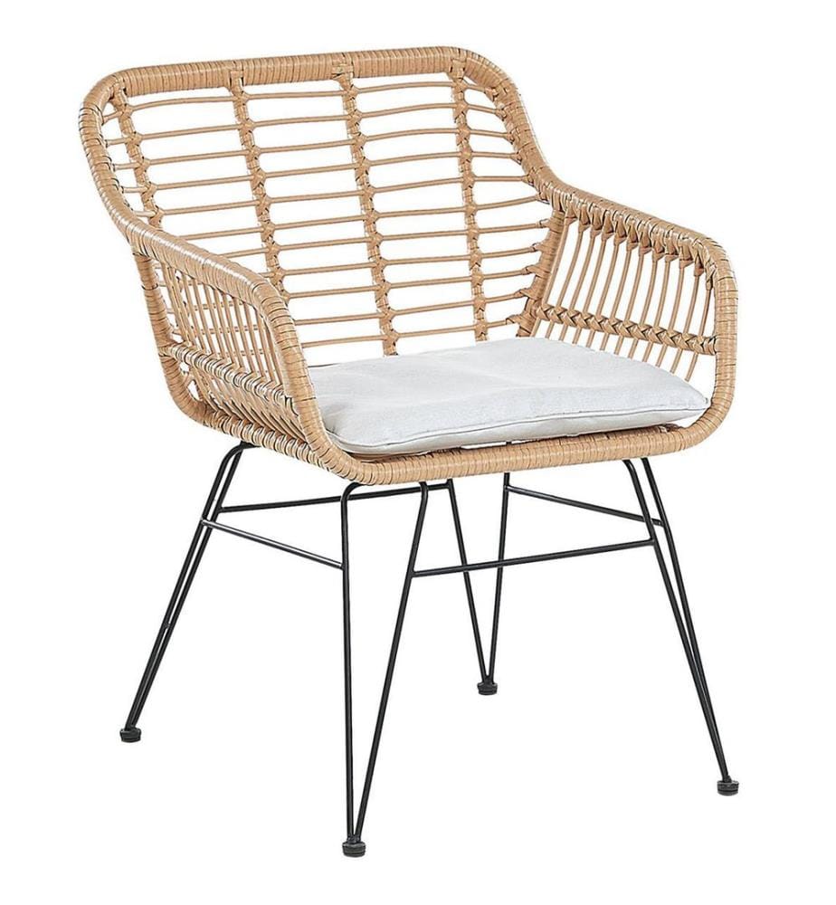 Bistro Set inkl. Kissen TRESTINA Polyrattan Hellbraun