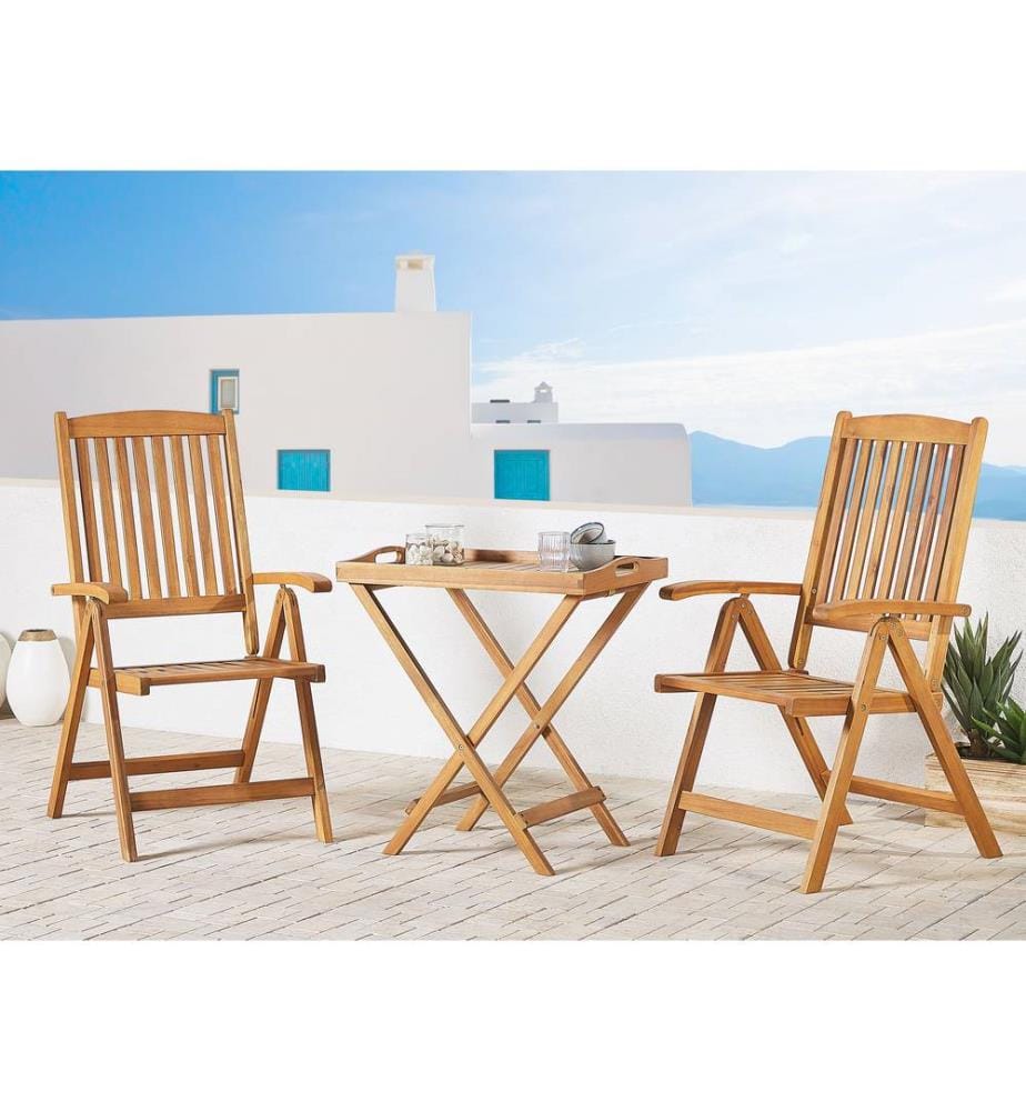 Bistro Set klappbar JAVA Akazienholz Hellbraun