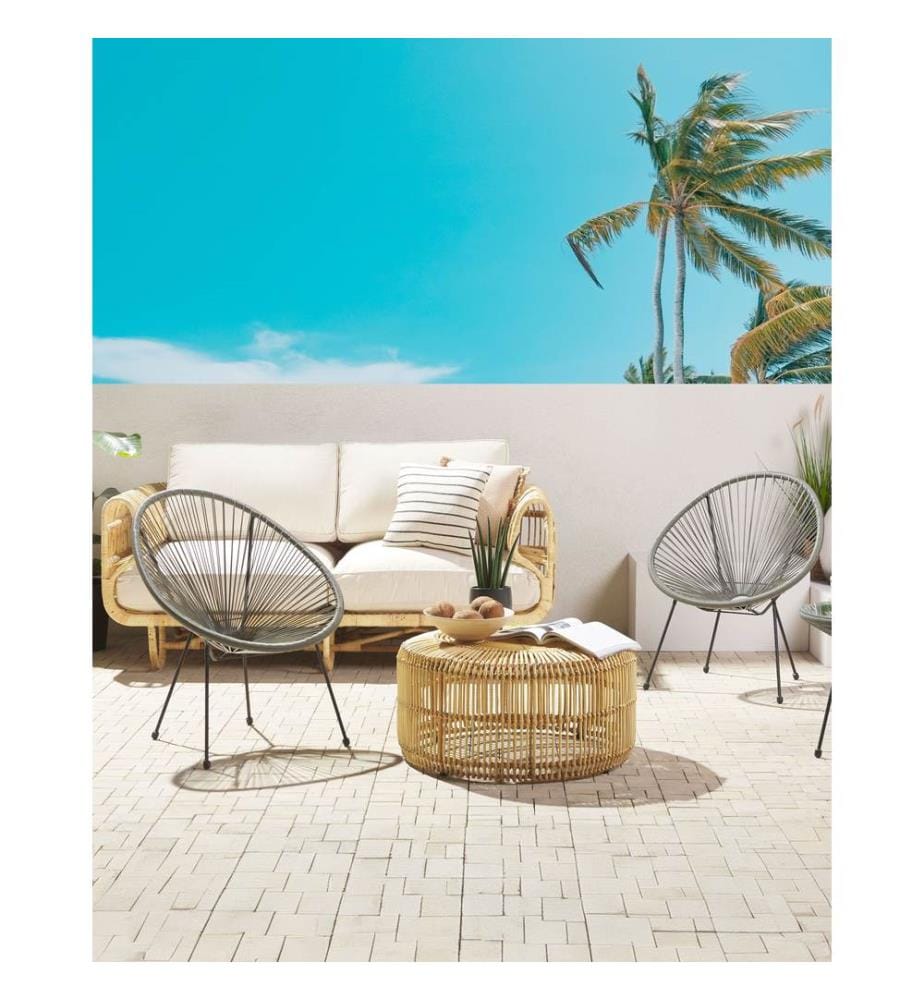 Gartenstuhl 2er Set ACAPULCO II Polyrattan Dunkelgrau