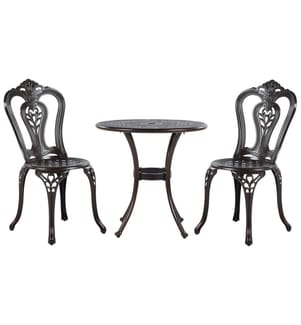 Bistro Set BOVINO Metall Dunkelbraun