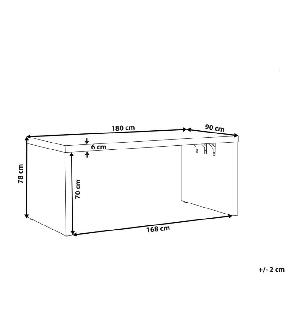 Gartentisch TARANTO 180 cm 90 cm Beton Grau