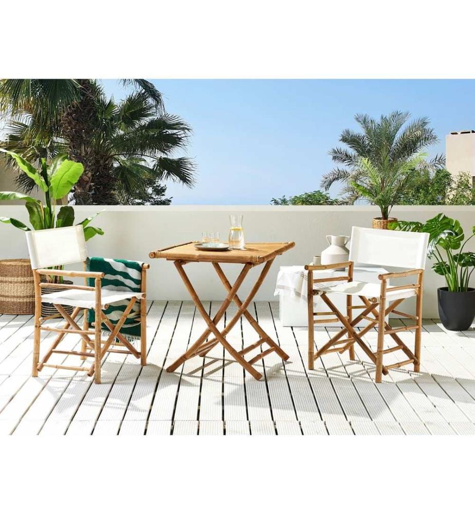 Outdoor Bistrotisch MOLISE 70 cm 70 cm Bambusholz Braun