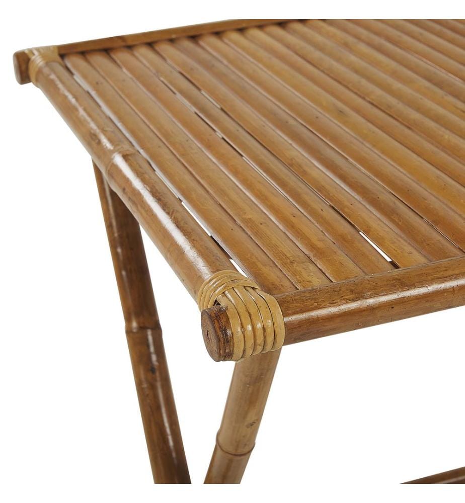 Outdoor Bistrotisch MOLISE 70 cm 70 cm Bambusholz Braun