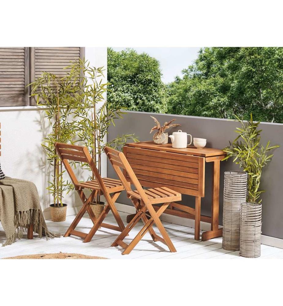 Bistro Set klappbar LENOLA Akazienholz Braun