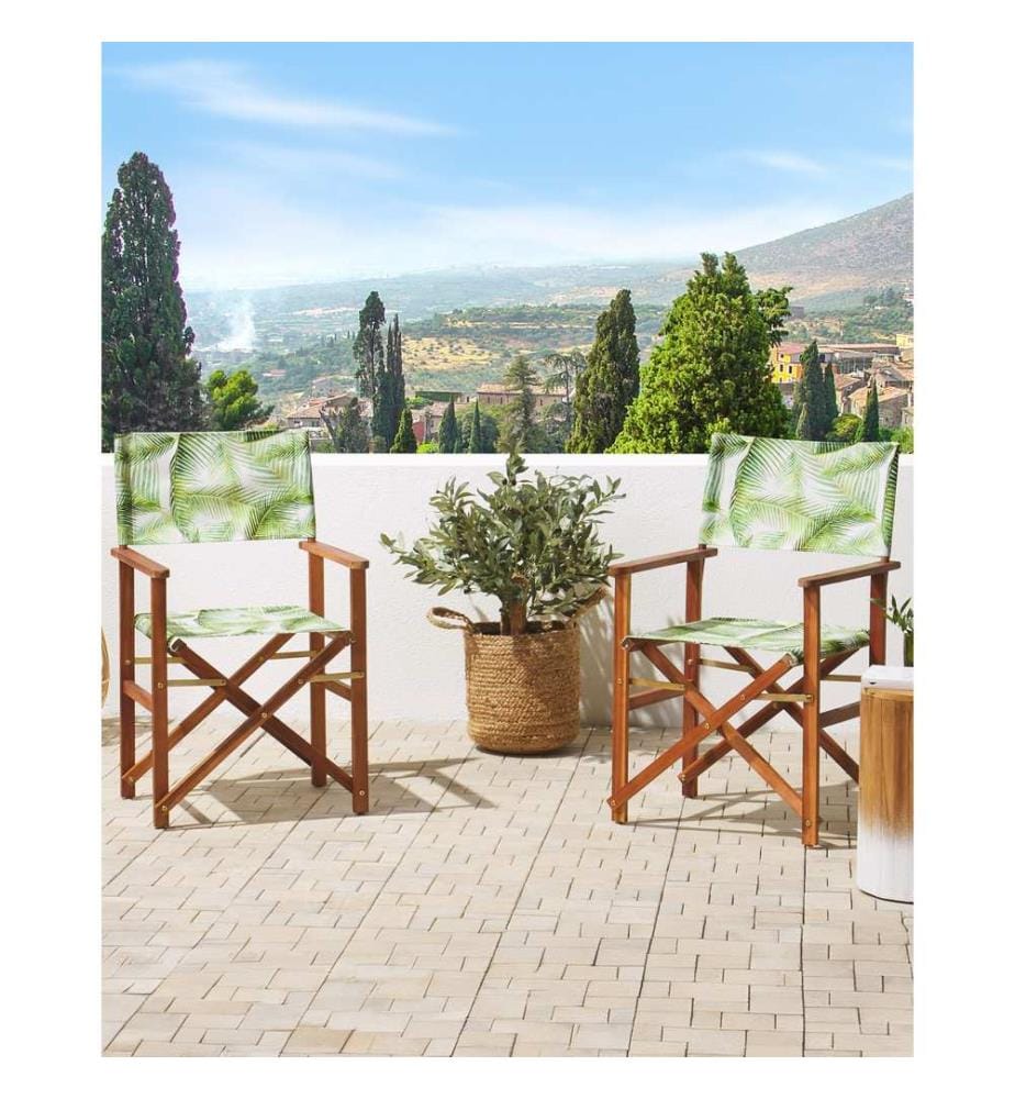 Lot de 2 chaises de jardin CINE Acacia Vert clair