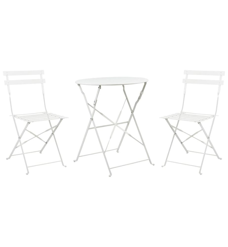 Bistro Set klappbar FIORI Metall Weiss