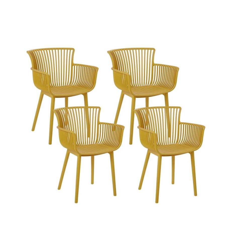 Lot de 4 chaises de jardin PESARO Jaune