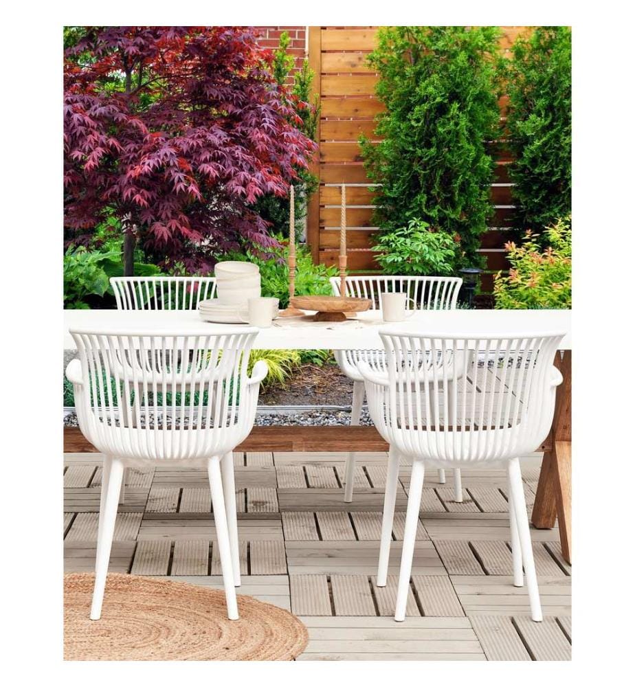 Lot de 4 chaises de jardin PESARO Blanc