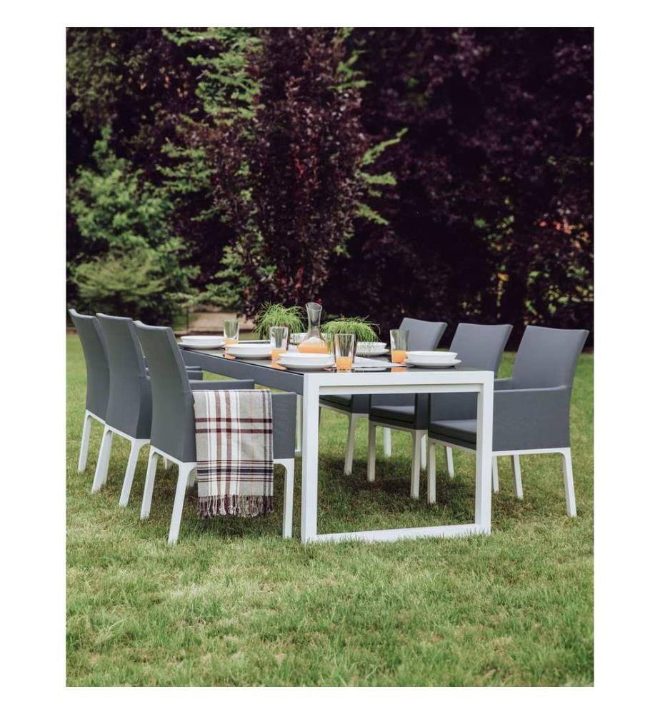 Lot de 6 chaises de jardin BACOLI Tissu Gris foncé