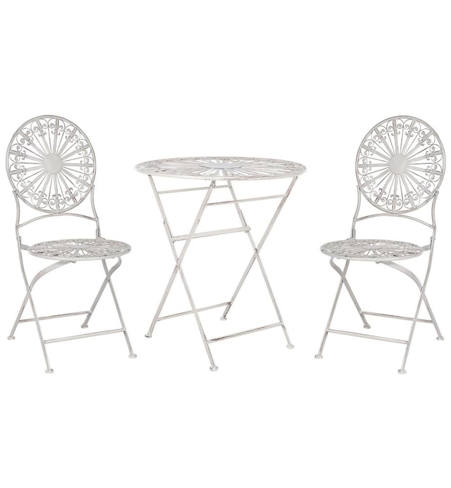 Bistro Set klappbar SCAFA Metall Weiss
