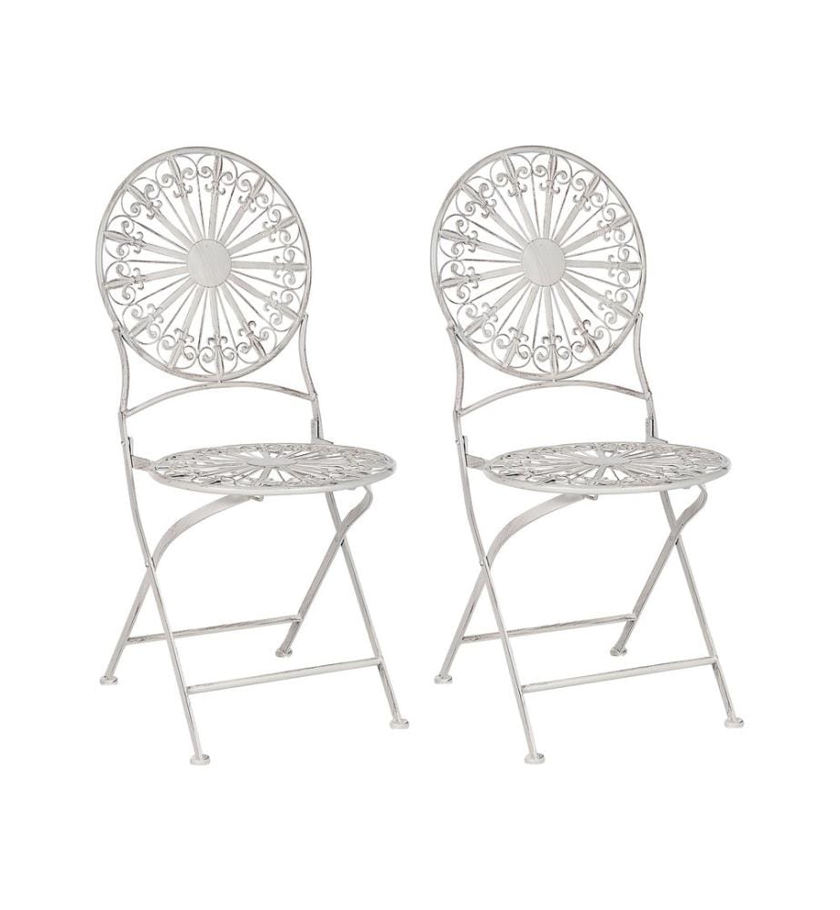 Gartenstuhl 2er Set SCAFA Metall Weiss