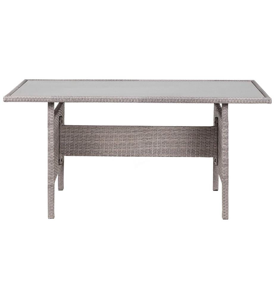 Table de salle à manger de jardin VITERBO 145 cm 80 cm Verre Gris clair