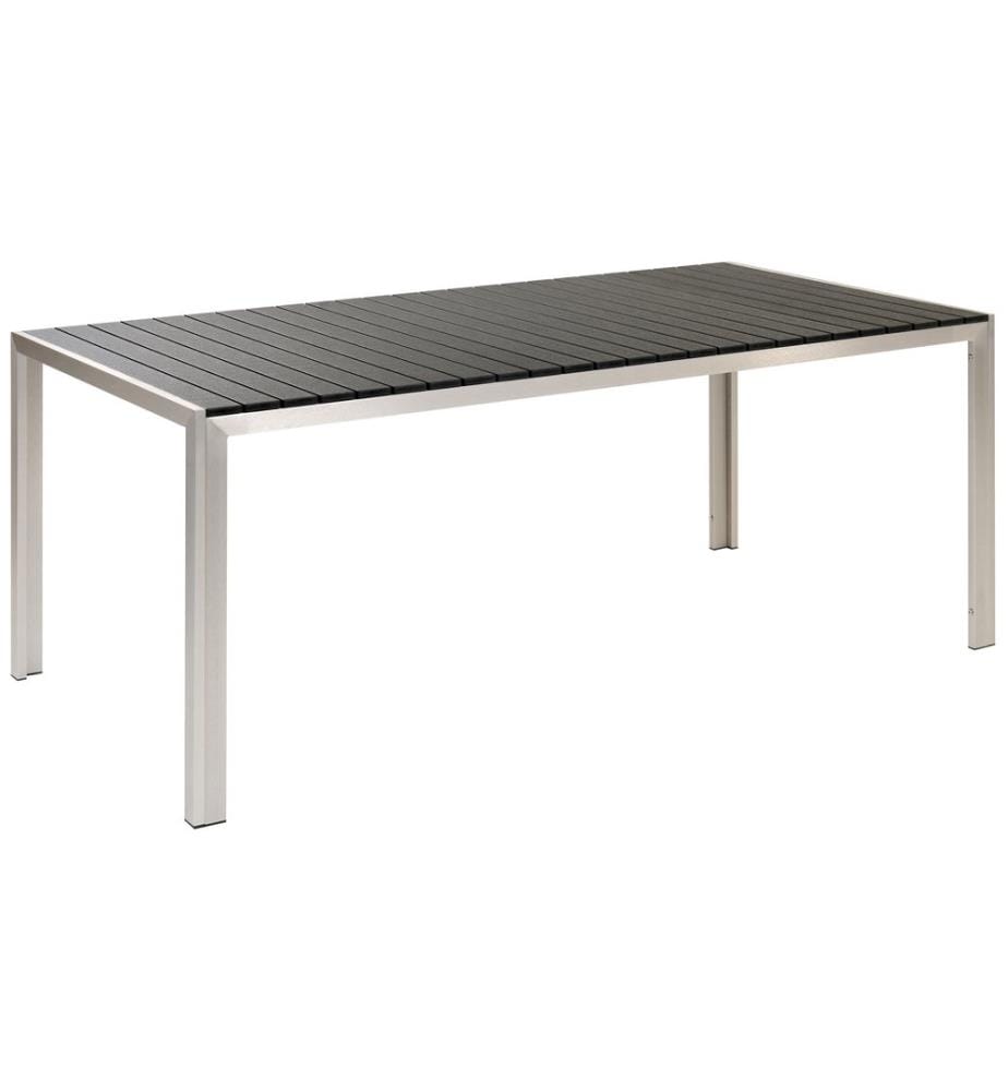 Gartenmöbel Set mit Bänken 6-Sitzer NARDO Schwarz / Silber