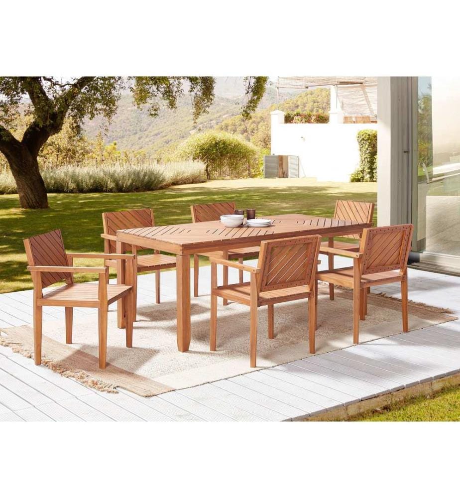 Gartentisch BARATTI 180 cm 90 cm Akazienholz Braun