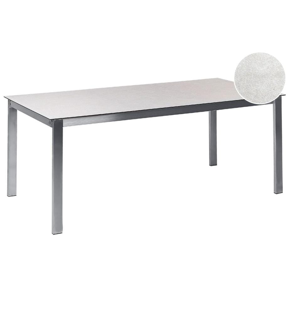 Table de salle à manger de jardin COSOLETO 180 cm 90 cm Verre Blanc