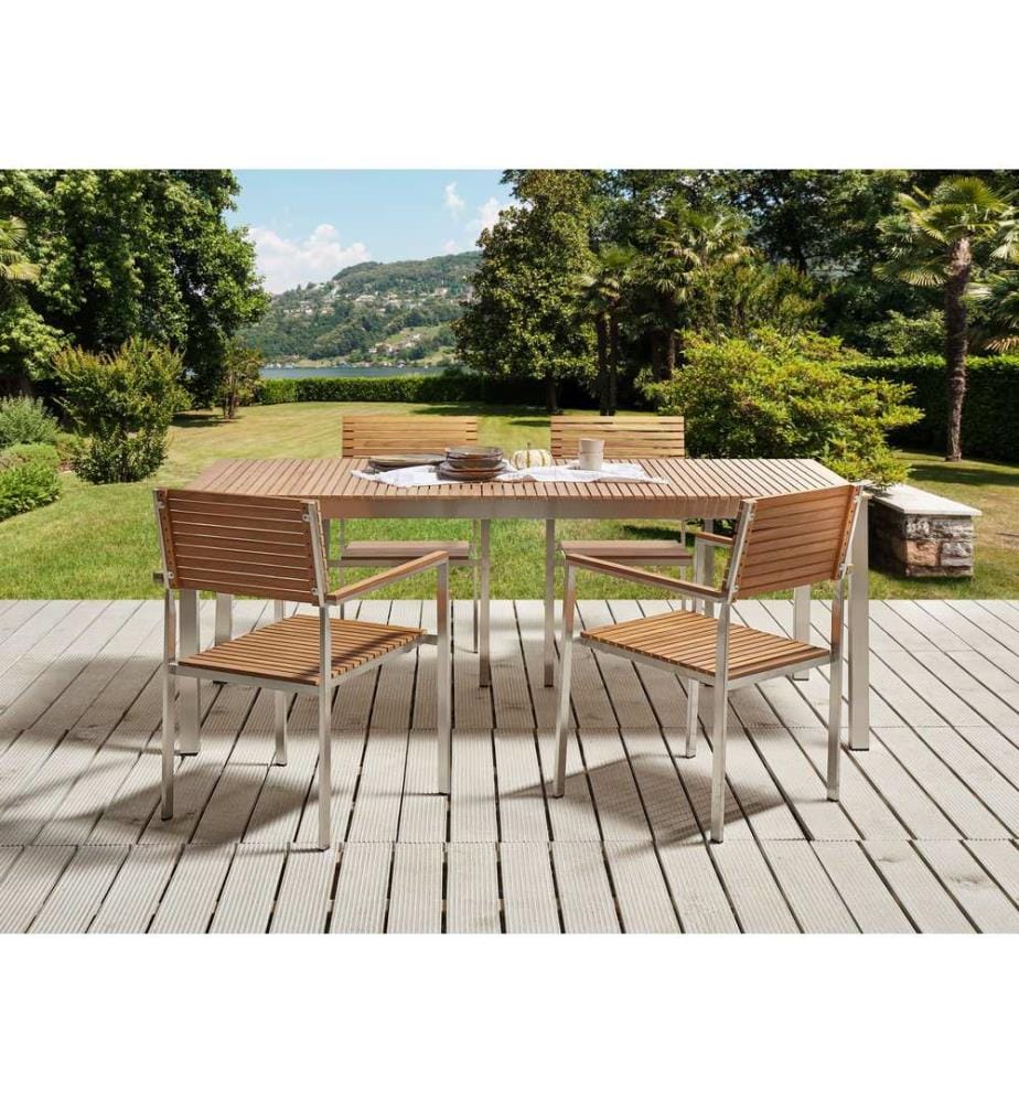 Gartentisch VIAREGGIO 200 cm 90 cm zertifiziertes Teakholz Braun