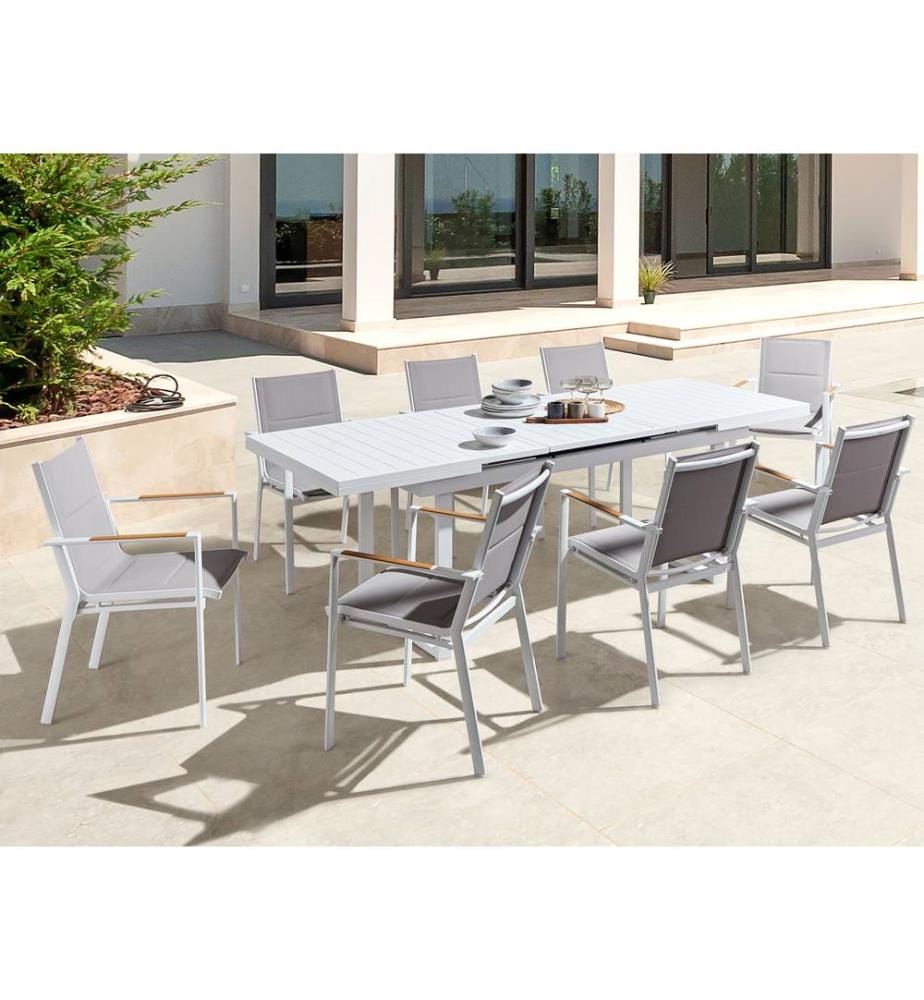 Gartenmöbel Set 8-Sitzer VALCANETTO/BUSSETO Metall Grau
