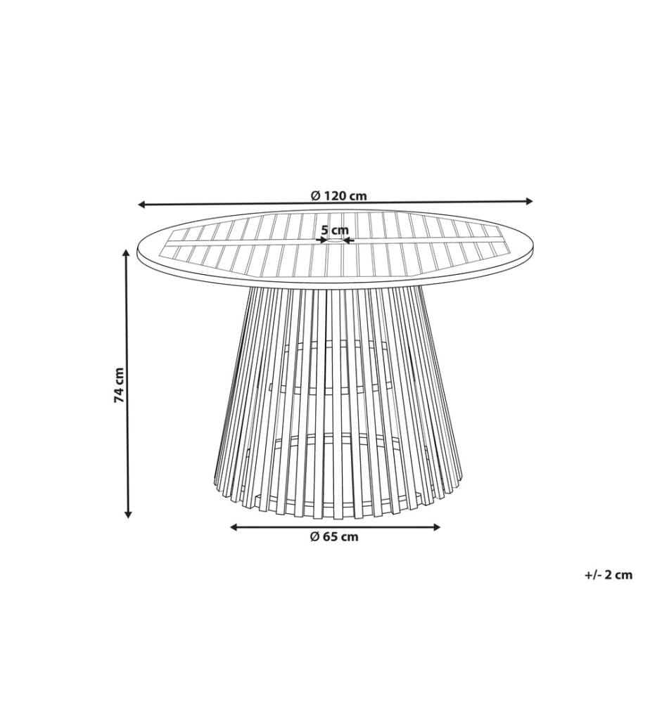 Gartentisch AGELLO 120 cm 120 cm Akazienholz Braun