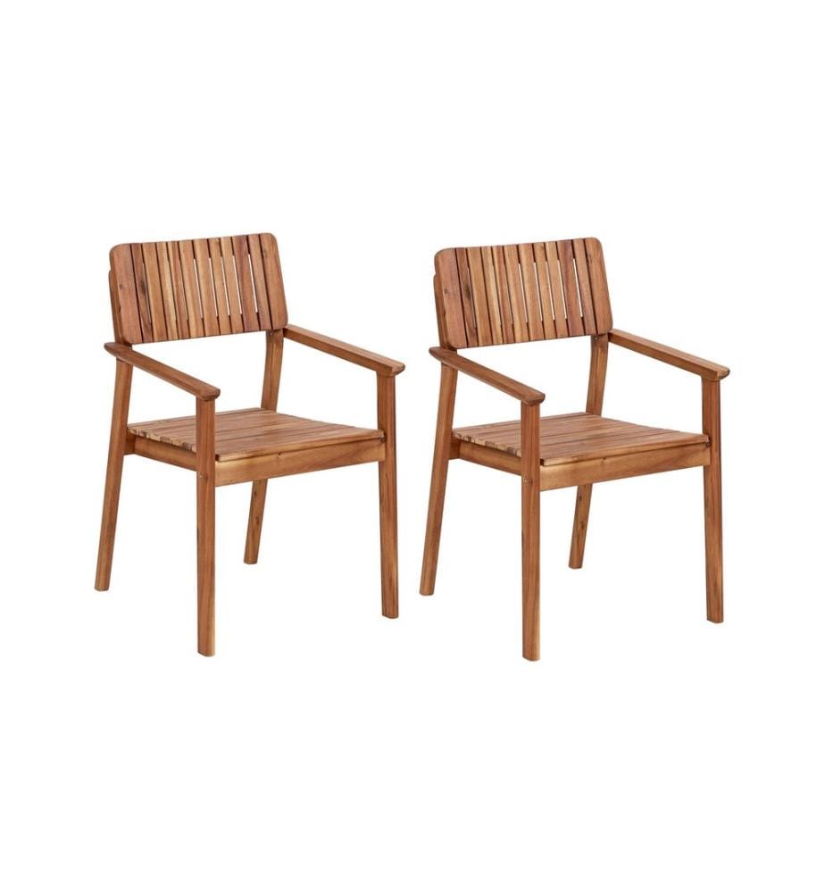 Gartenstuhl 2er Set AGELLO Akazienholz Braun