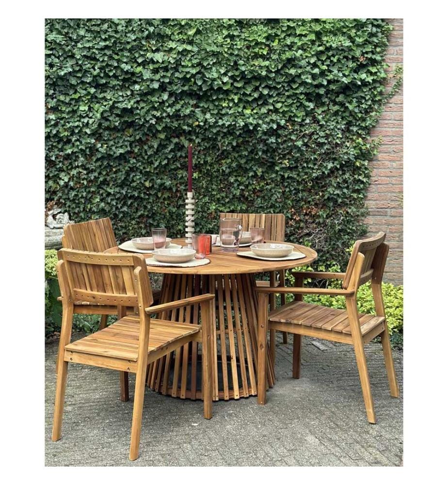 Gartenstuhl 4er Set AGELLO Akazienholz Braun